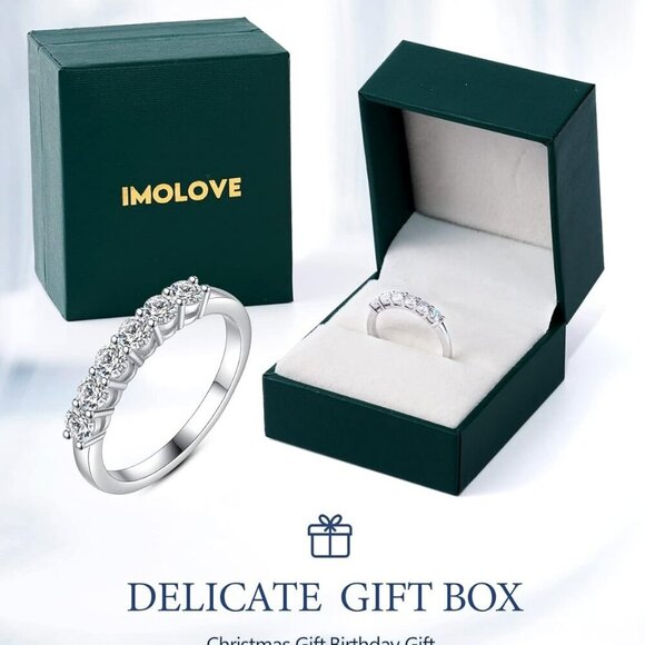 Moissanite Wedding Band for Women Eternity Bands Moissanite Wedding Rings for Wo - Picture 7 of 7